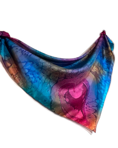 Foulard carré de soie Coeur froid