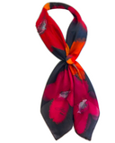 Foulard carré de soie Noir tutti frutti