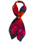 Foulard carré de soie Noir tutti frutti