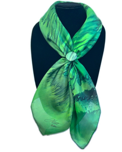 Foulard carré de soie Vert pour ma mère